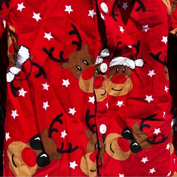 Denim & Flower Ricky Singh Kids 3T Red Reindeer Christmas Shirt Santa Stars 3-4Y - Picture 3 of 4